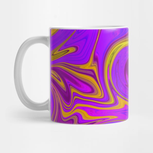 Neon Purple Yellow Golden Abstract Design by galaxieartshop